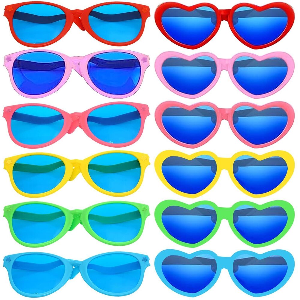 6958 12 Pieces Jumbo Sunglasses Giant Sunglasses Funny Novelty Clown Props
